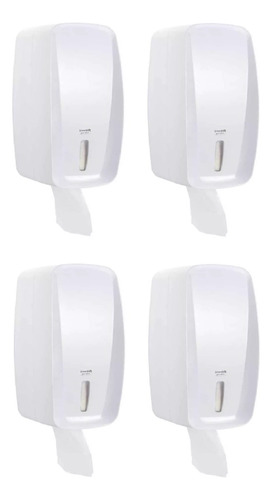 4 Dispensers Papel Higiênico Interfolha Cai Cai Invoq Branco