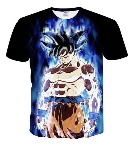 Poleras Dragon Ball Z Dbz (llamas En Azul), Envio Gratis