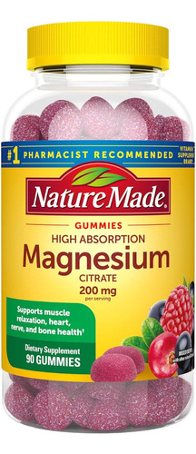 Citrato De Magnesio 200 Mg Nature Made 90 Gomitas