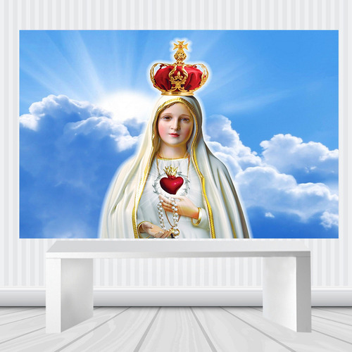 Decoração De Festa Painel Temático 1.00 M X 0.65 M Mod.20a Cor Nossa Senhora De Fátima
