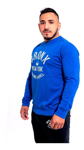Imagen 2 de 6 de Buzo Bronx Hombre Algodon Entrenamiento Boxeo Gym Olivos