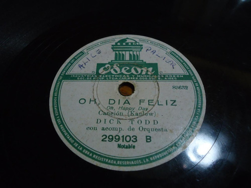 Pasta Dick Todd Acomp De Orquesta Odeon 299103 C65