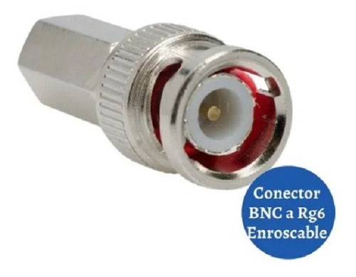 Conector Bnc Rg6 Enroscable Para Cable Coaxial Cctv X 4 Unid