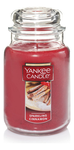 Vela Aromática Yankee Candle Jar Large Color Rojo Fragancia Sparkling Cinnamon