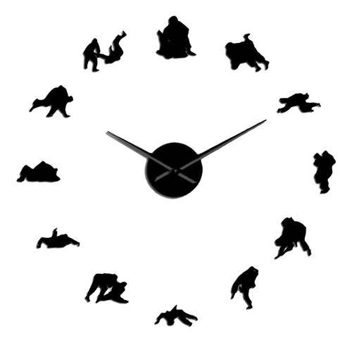 Reloj De Pared Moderno 3d Números Letras Diy 3d Negro