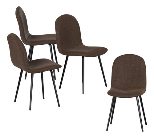 Set De 4 Sillas Para Comedor Mubson SacreSillas Estilo Eames color Cafe