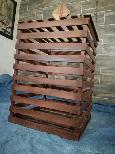 Huacal Gigante De Madera Con Tapa Color Chocolate