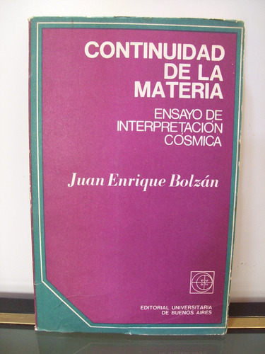 Adp Continuidad De La Materia Juan Enrique Bolzán / Eudeba