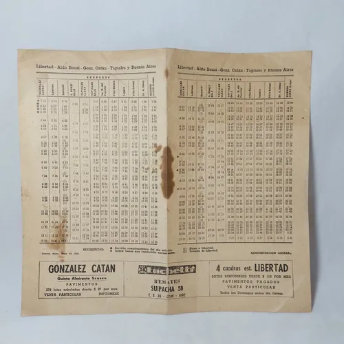 Antiguo Horario Ferrocarril Belgrano 1958 Original Mag 65299 (Usado)