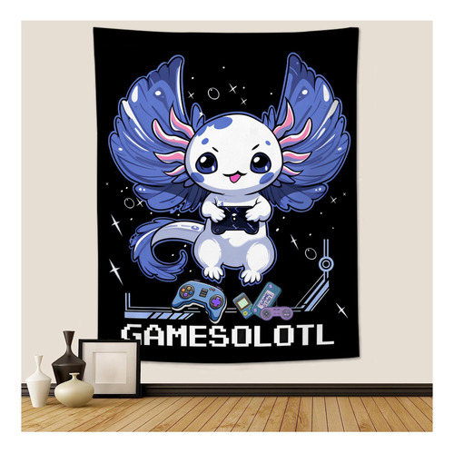 Jerkboo Axolotl Gaming Tapestry Para Dormitorio Vediio Game