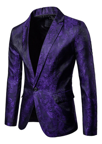 Blazer Formal Con Un Botón Para Hombre, Estampado Floral, Pa