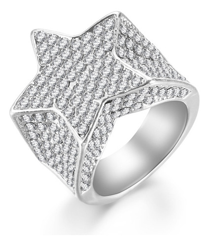 Anillo En Forma De Estrella Con Circonita Cúbica Y Diamante