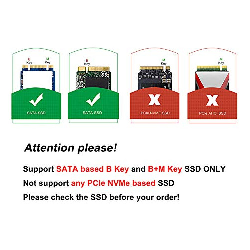 Adaptador Jesot M.2 A Usb, Lector B Key M.2 Ssd A Usb 3.0 Ca