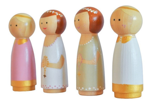 Muñecos Madera Peg Dolls -angel- Bautismo - Comunión