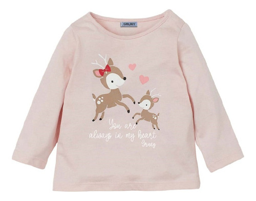 Remera Beba Nena Manga Larga Bambi Gruny T 12 A 48 Meses 