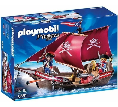 Playmobil 6681 Barco Patrulla De Soldados Piratas Orig Intek