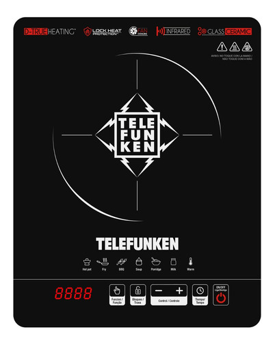 Estufa infrarroja Telefunken Av8000, 1 puerto, 80-600 °C, 127 V, color negro