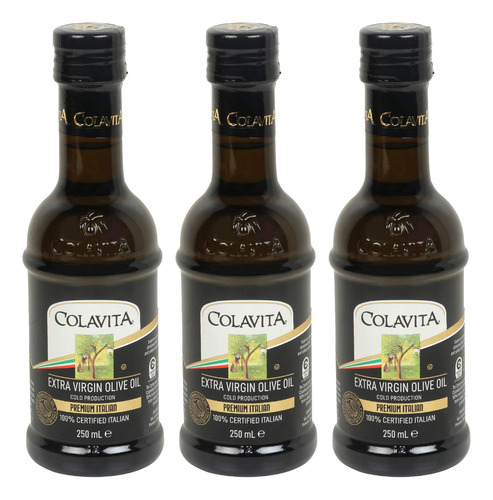 Azeite De Oliva Extra Virgem Colavita 250ml (3 Vidros) Kit