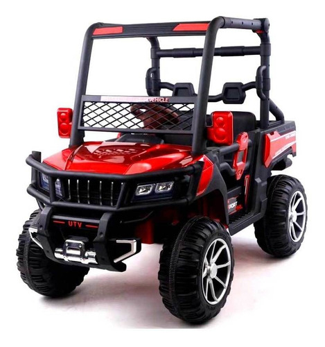 Bebesit Jeep Polaris 4 Motores Con Jaula 12v Rojo