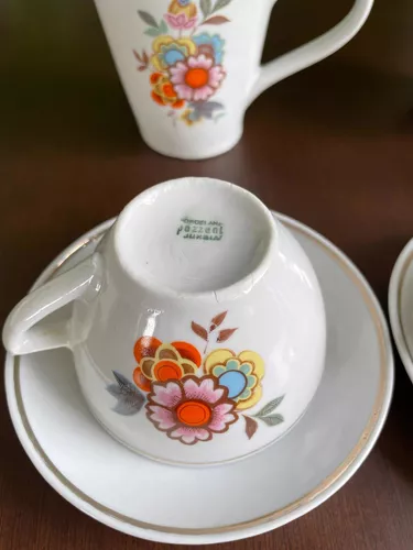 Porcelana pozzani antiga, jogo de chá pozzani, pozzani - Personal