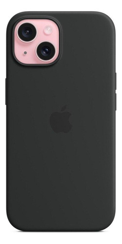 Capa Com Magsafe Para iPhone 15, Apple, Silicone Preto