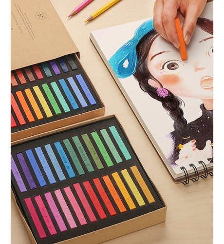 Juego De 48 Colores Pastel Cuadrados, Pastel Suave Y Seco