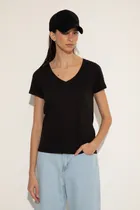 Comprar Remera Manga Corta Escote V Algodón Peruano Mujer Portsaid