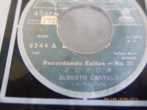 Vinilo Single De Alberto Castillo  -- Buzon ( R26