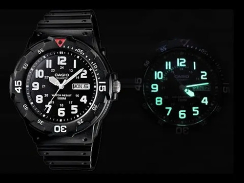 Reloj Hombre Casio Mrw-200h-1bv Fechador Marco Giratorio