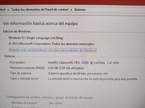 Lenovo Pc De Escritorio All In One 19.5 PuLG Intel Celeron (Usado)