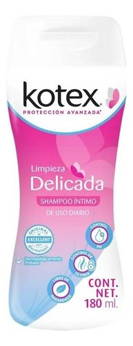 3 Pza Shampoo Íntimo Kotex Limpieza Delicada 180 Ml