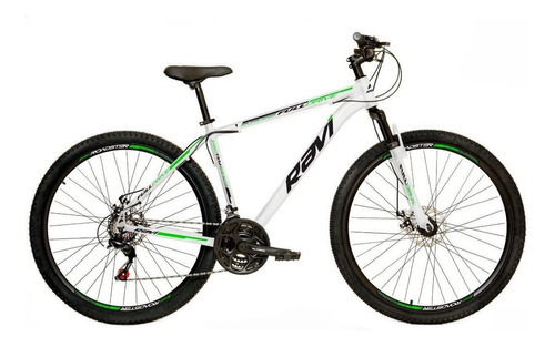 Mountain bike Ravi Bike Full Drive aro 29 19 21v freios de disco mecânico cor branco/verde