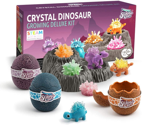 Juego Ciencias Cultivo Cristales Kit X3 Dinosaurios Deluxe