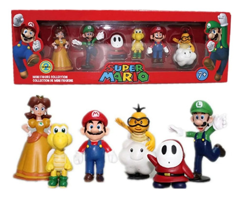 Figuras Super Mario Bros Set 6 Pzas Juguetes Caja Sellada 