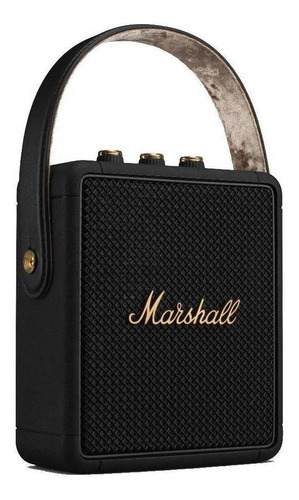 Alto-falante Marshall Stockwell II portátil com bluetooth impermeável preto e latão
