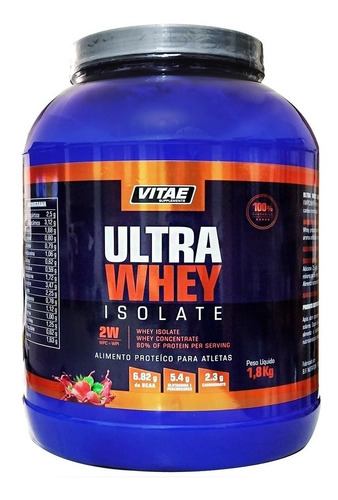 Ultra Whey Protein Isolate 1,8kg 2w - Vitae Sabor Morango