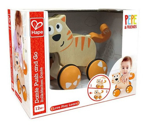  Arrastre Gato De Madera Bebe Animales Hape E0363 Educando