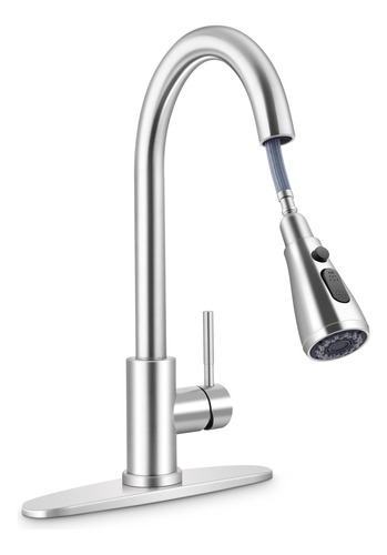 Grifo De Cocina Herogo De Acero Inoxidable Con Rociador Desp