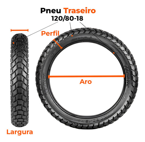 Pneu Traseiro Xtz 250 Lander/ Tenere 250 120-80-18 Technic