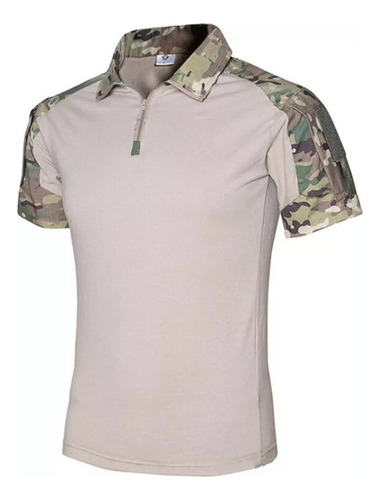 Camiseta Táctica De Manga Corta De Camuflaje Para Hombre