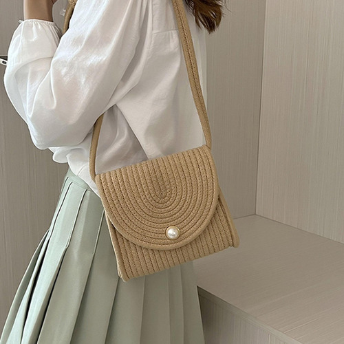 Bolso Bandolera Para Mujer, Playa De Verano, Bolso Caqui