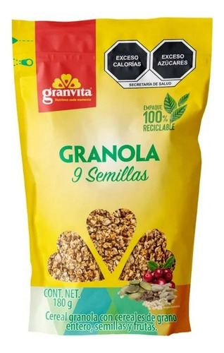 11 Pza Granola Granvita 9 Semillas 180 G