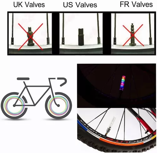 Luces Para Bicicleta De Tapon De Llanta Multicolor,5 Led