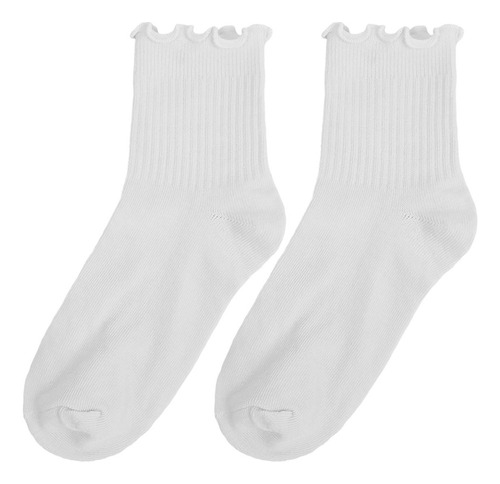 Ya 5 Pares De Calcetines De Algodón Con Volantes, De Tubo