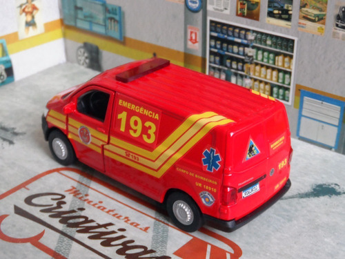 Miniatura Viatura Bombeiros Resgate Ambulância Pm Sp 193