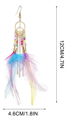 Para Pendientes De Plumas De Colores Para Mujer, Borlas,