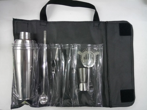 Set Barman: Coctelera 750 + 5 Piezas + Estuche Portátil