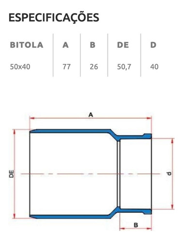 Bucha De Redução Esgoto 50x40 - Tigre