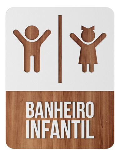 Placa Sinalização Indicativa Banheiro Infantil Mdf Buffet