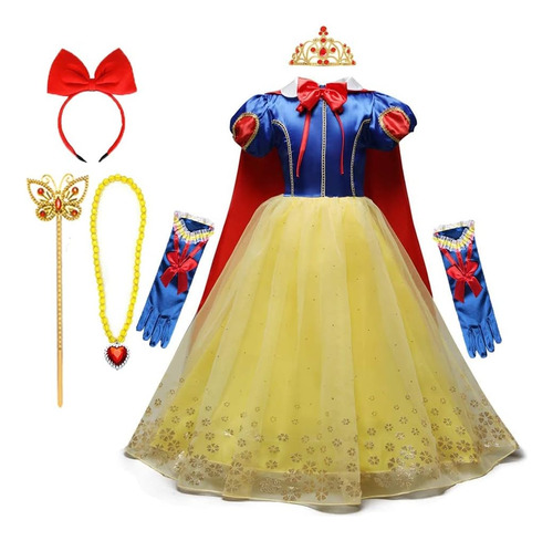 Rexreii Niñas Princesa Blancanieves Disfraz Halloween Navida